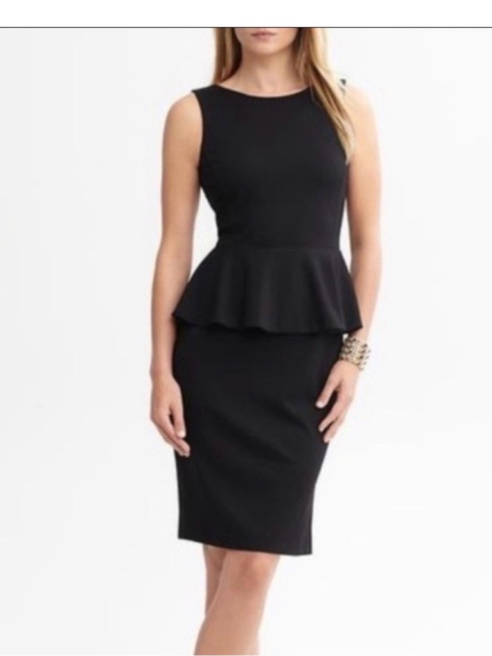 Topshop Black Peplum Mini Dress size 4